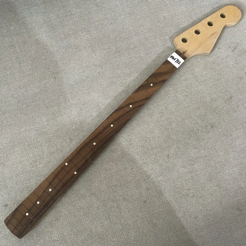 

MN732 No Logo 4-String Electric Bass Guitar Neck 21 Frets Right Hand DIY Kit 864mm Scale Length No Frets Unfinished