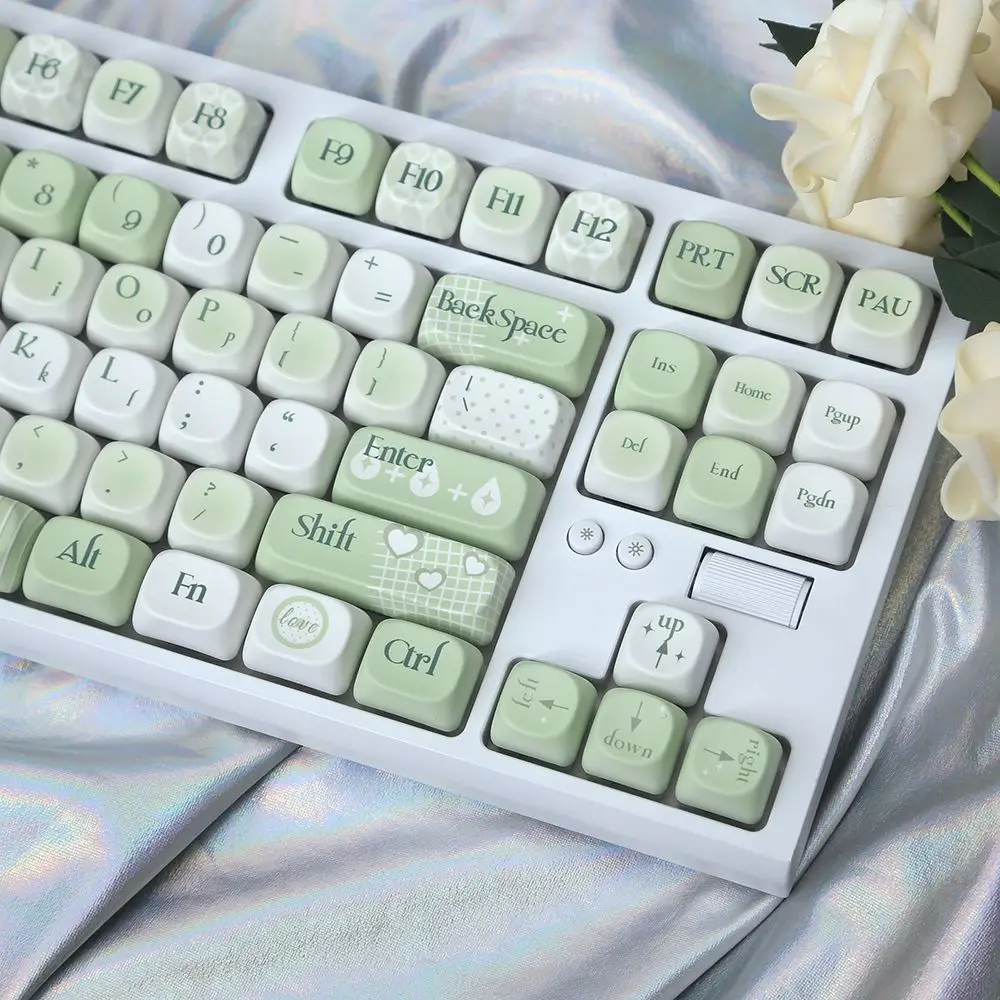 Small lucky keycap milk green keycap moa highly sublimated small fresh pbt suitable for mechanical keyboard