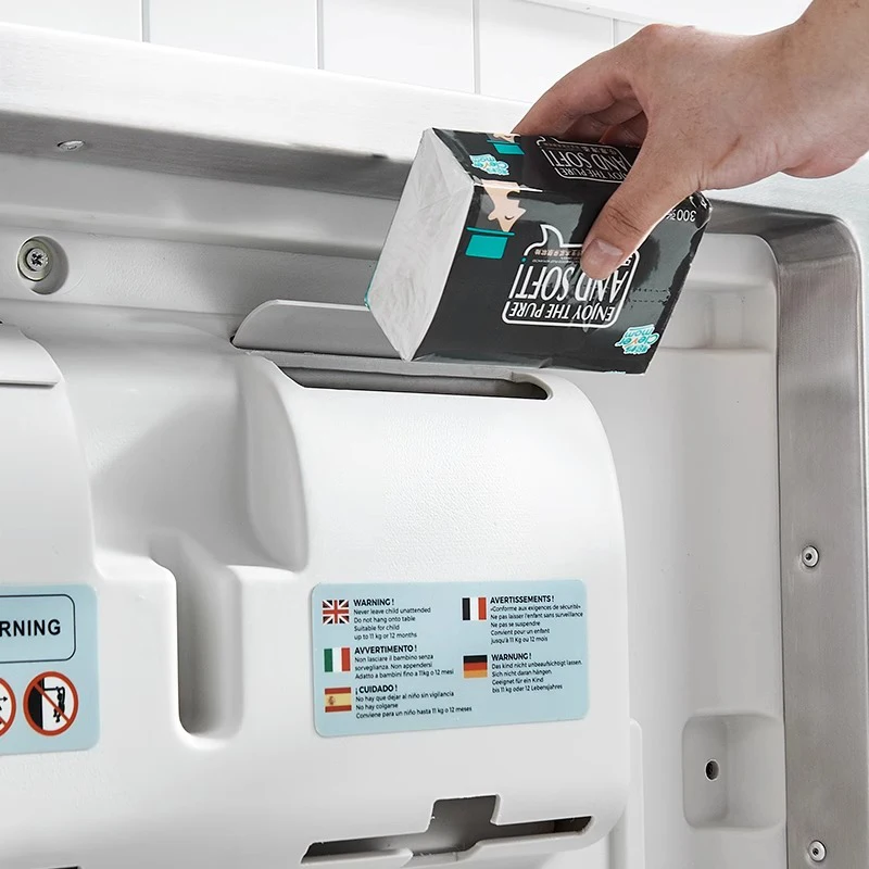 طاولة تمريض من الفولاذ المقاوم للصدأ مثبتة على الحائط ، غرفة أطفال ، سرير تغيير الحفاضات ، مثقوب ، حمام