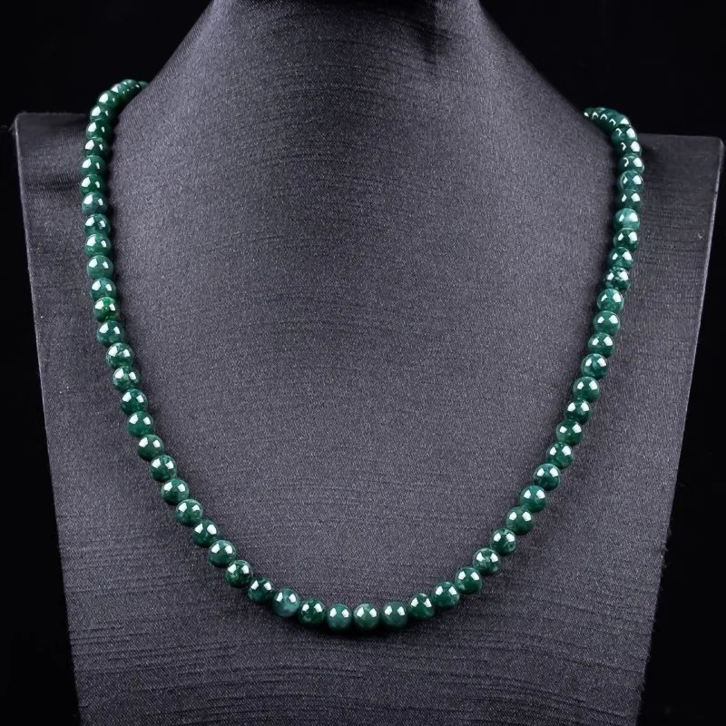 

Браслет из натурального бирманского изумруда и нефрита цвета голубой воды с тремя кругами, цепочка для свитера, бусины, ручная вязка, DIY браслет, модные украшения