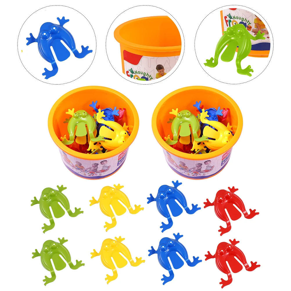 24 Pcs Frog Toy Jumping Toys Fun Party Favors Bouncing for Kids Children’s Birthday Gifts Plastic Leaping Toddler Bounce