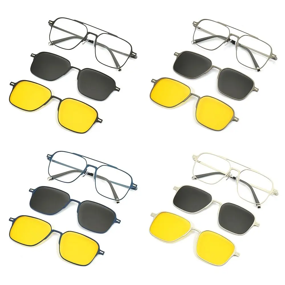 

Clips Magnetic Glasses Night Vision 3 In 1 Glasses Polarized with Magnet Clip On Sunglasses Anti Blue Light Glasses