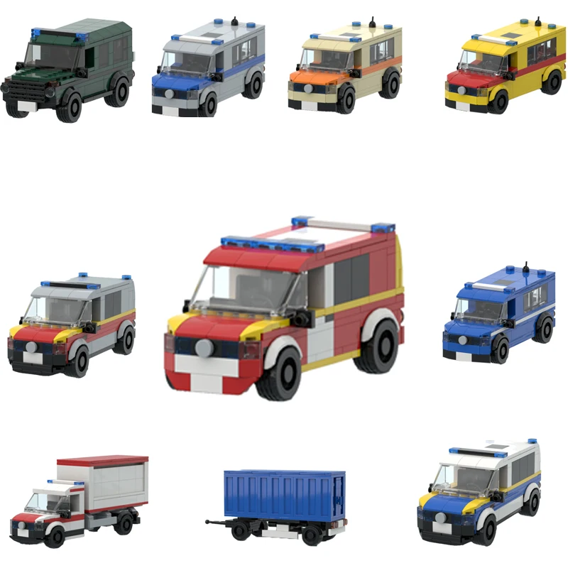 Building Block Fire Truck and Truck Traffic Service Car Model Decoration Toy Gift for Children’s Birthday Christmas and New Year