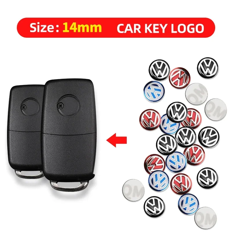

2/5/10Pc Car Remote Key Logo Metal Emblem Stickers For Volkswagen GOLF 5 Tiguan Polo Golf 6 Golf 7 Jetta Accossories Car Styling