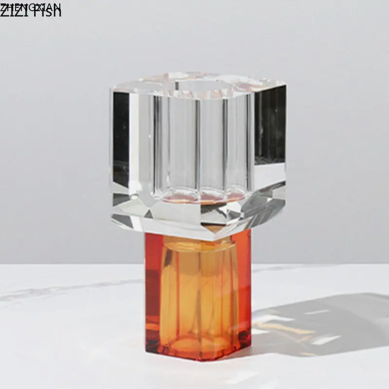 Transparent Glass Vase Potted Plants Decorative Flower Arrangement Floral Vases Desk Decoration Creative Crystal Flower Pots