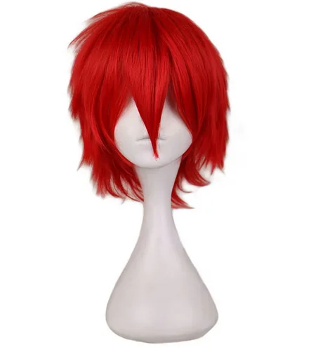 Movie Inside Out Joy Wig Short Red Heat Resistant Hair Cosplay Costume Wigs Halloween Party Wig Hair Cosplay Inside Out Disgust