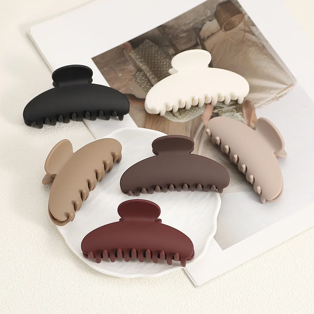 1PC Solid Medium Oval Hair Claw Clips for Women ,Strong Hold Matte Banana Jaw Clips Hair Accessories for Thick Thin Hair