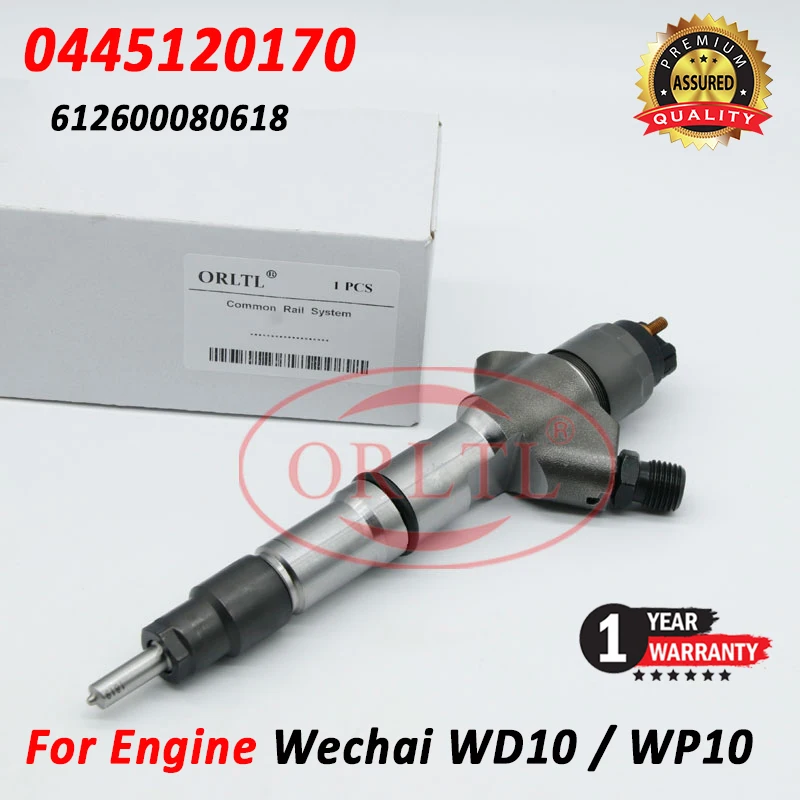 

0445120170 Common Rail Injector 0 445 120 170 Diesel Injection Nozzle 612600080618 For Cummins Weichai WD10 WP10