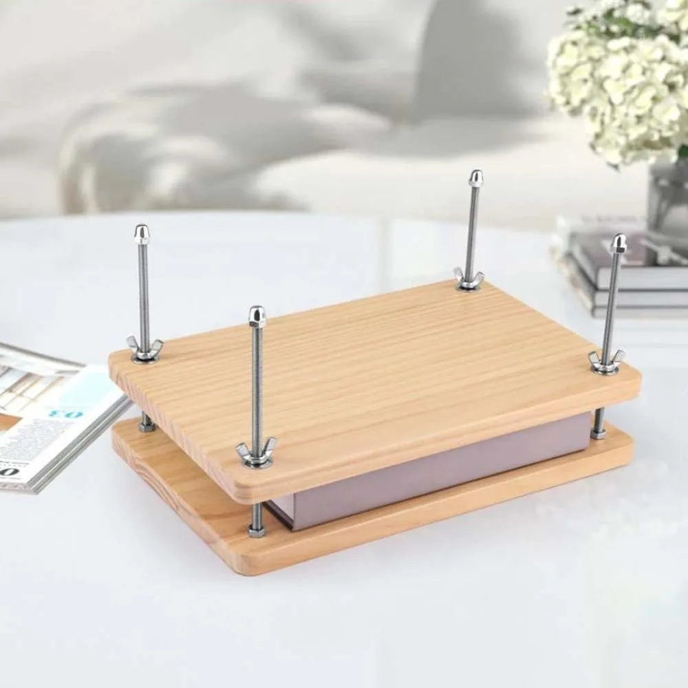 メモ帳用トレーシングdiyブックプレスパッド、レシート用二層木製ブックプレス、36cm頑丈なブックプレス製本機、家庭用