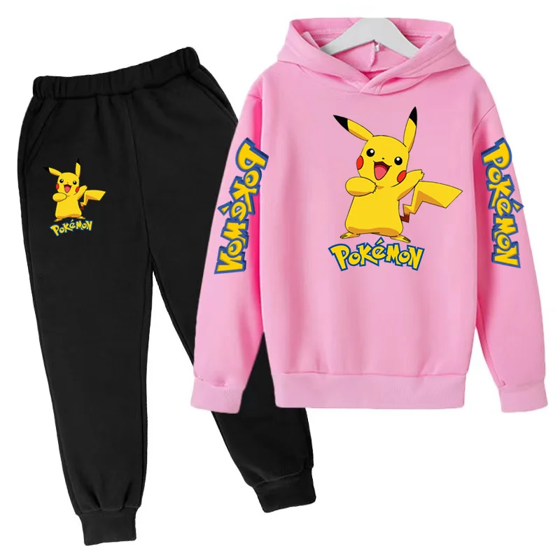 Neues Kinder-Sportoutfit-Set - Kapuzenjacke + lange Hose mit Cartoon-Mustern, lässige, lockere Passform, geeignet für Jungen und Mädchen im Alter von 3 bis 13 Jahren. – Detail 13