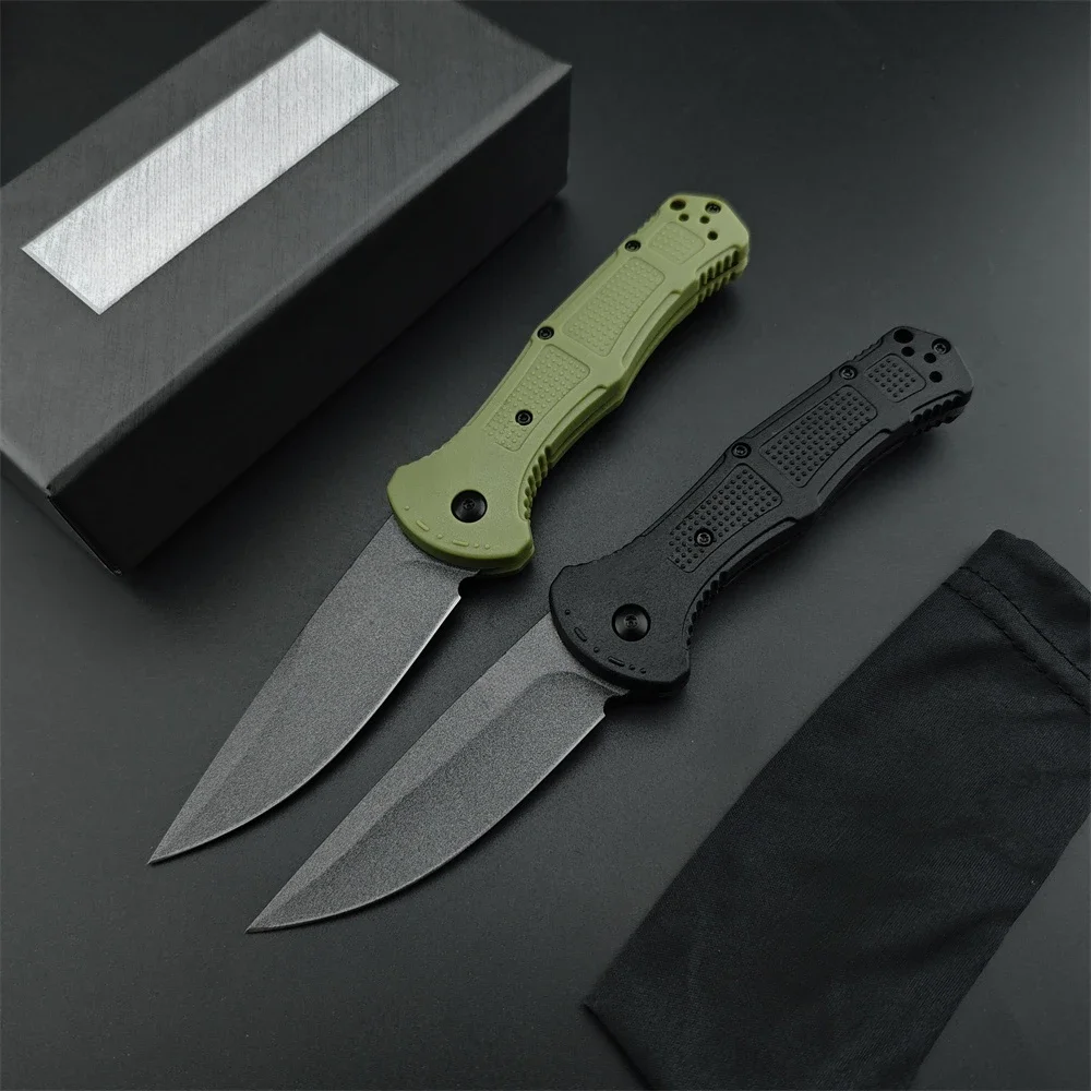 High Quality BM 9070 Claymore Folding Knife D2 Blade Nylon Fiber Handle Camping Tactical Knives Hunting Survival Pocket EDC Tool