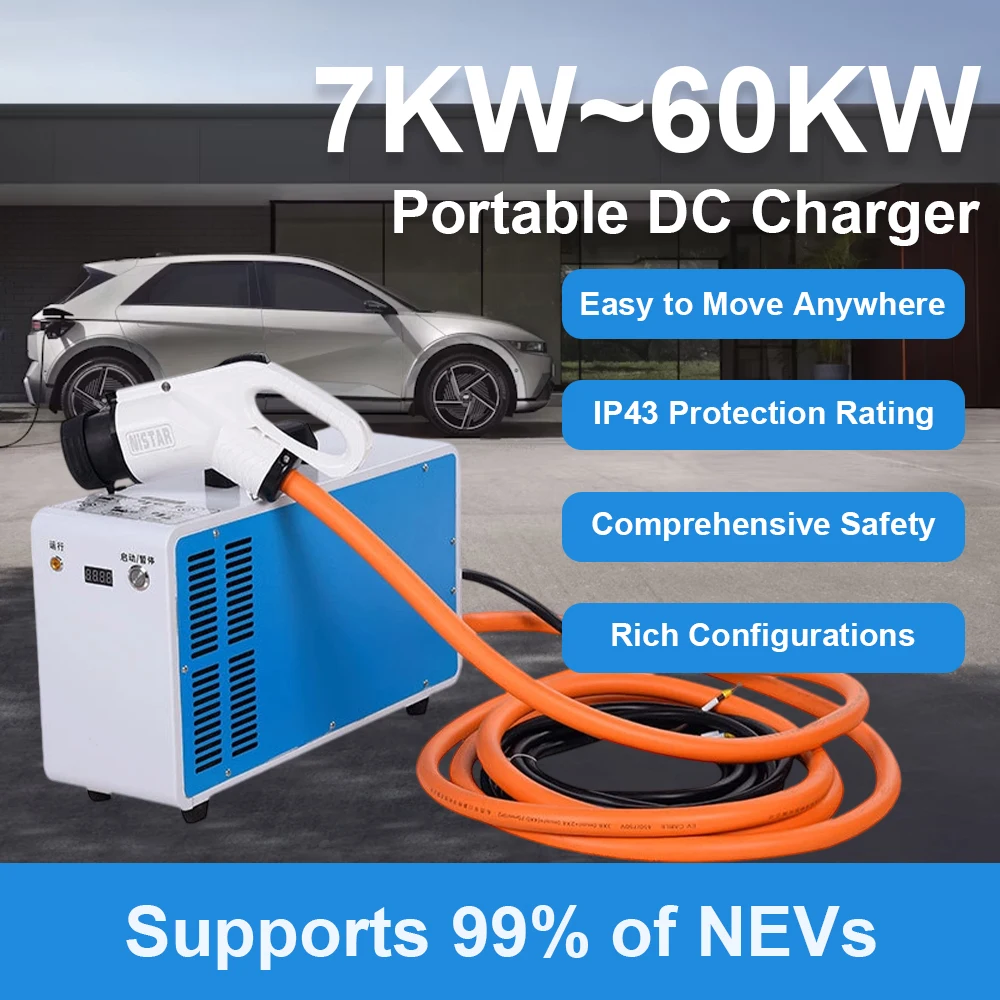 For Home Use 7KW 20KW 30KW Portable EV Charger with LED Indicator Light for Electric Vehicle Portable Charging Station with DLB