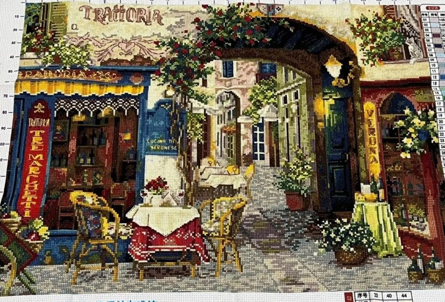 

(Finished product) Pure handmade cross stitch finished product Verona living room coffee shop living room restaurant 63 * 81 cm