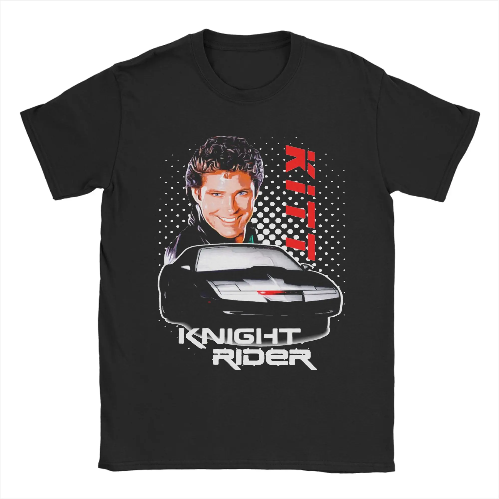 K2000 Knight Rider T Shirt Men Cotton Tops Shirts Vintage David Hasselhoff O-neck Short Sleeve