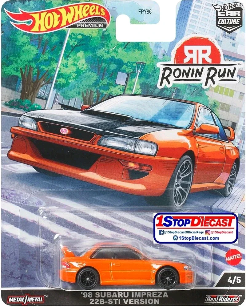 Hotwheels Premium Car Culture Ronin Run Carro 1:64 Diecast Mazda RX7 Toyota Starlet Subaru Collection juguetes para niños