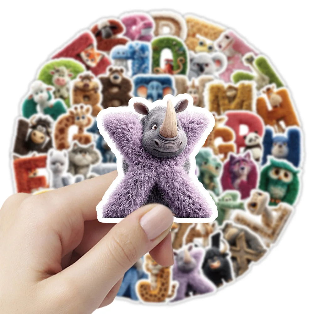 

10/30/50Pcs Animal Letter Stickers 26 English Letter Creative Stickers‌ DIY Guitar Water Cup Skateboard Waterproof Stickers