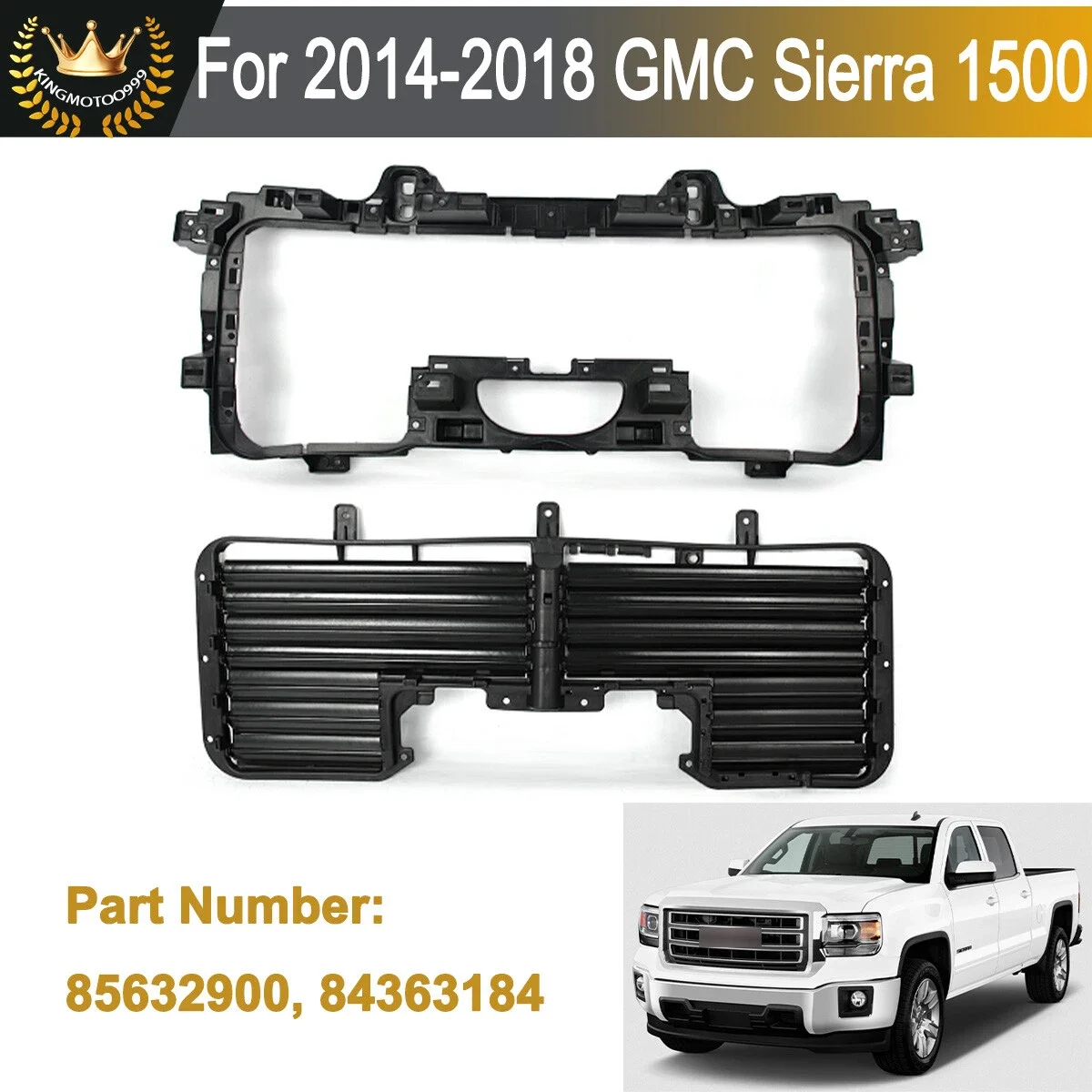 

Radiator Support Bracket Grille Air Shutter Kit For GMC Sierra 1500 2014 2015 2016-2018 Replace for 84363184 23267374 85632900