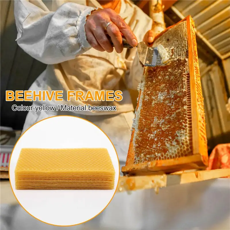 Happy New- 30Pcs Honeycomb Foundation Bee Wax Foundation Sheets Paper Candlemaking Beeswax Flakes Beekeeping Tool