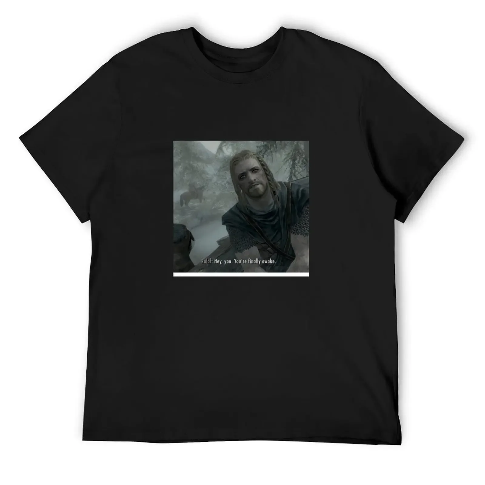 

Games Quote Youre Finally Awake T-Shirt anime stuff T-shirts oversize blue archive men t shirts high quality