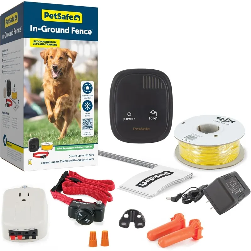 

PetSafe In-Ground Pet Fence for Dogs and Cats Over 8 lb. - Waterproof with Tone and Static Correction - Invisible Fence