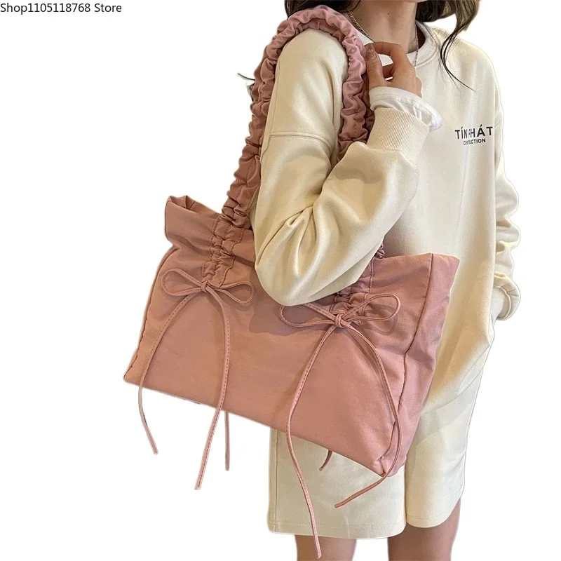 

Модная нейлоновая плиссированная женская сумка через плечо, повседневная трендовая универсальная женская сумка-тоут большой вместимости, сумка через плечо