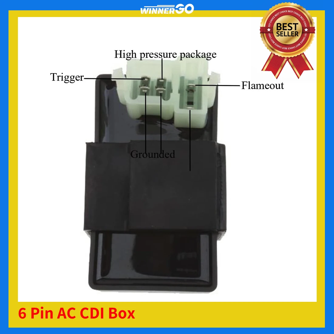 6 Pin AC CDI Box CDI for Chinese Brands Dirt Bike, ATV, Go-Kart and Scooter, TaoTao, Buyang, Coolsport, Kazuma, SUNL, Peace JCL view 4
