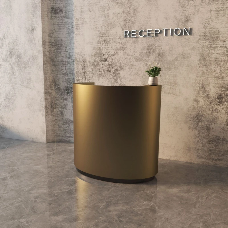 

Exhibition Hall Cashier Shop Small Bar Arc Restaurant Beauty Salon Stainless Steel Front Desk Hotel Reception