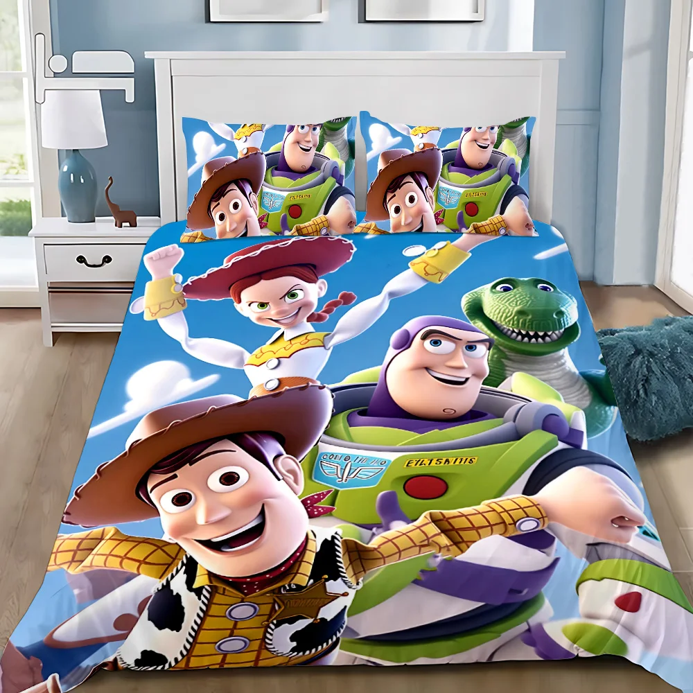 Duvet Cover Pillowcase Bedding Set Cartoon Toy Story Adult Boy Girl Bedroom Decoration Children Gift Single Double Large Size