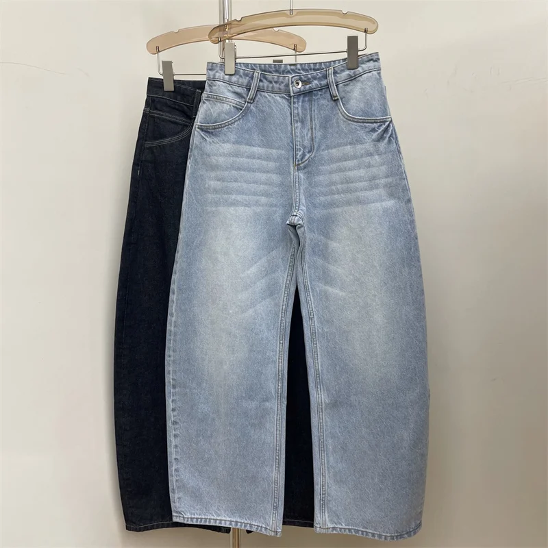 

Женские джинсы Новые облегающие брюки прямого кроя с низкой посадкой на осень 2025 Ретро женские брюки из чистого хлопка Джинсовые брюки брюки y2k