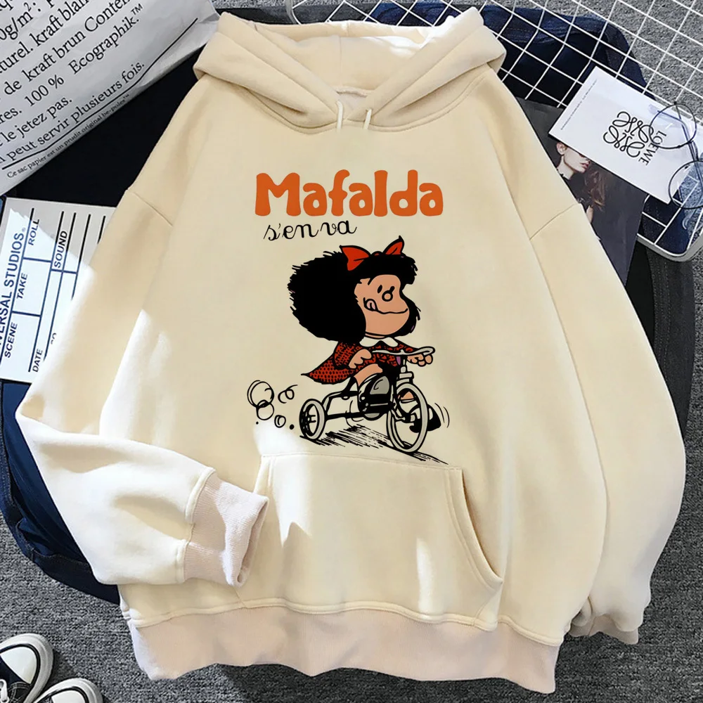 

Толстовка Mafalda, забавная кавайная одежда для подростков, дизайнерские модные женские толстовки с принтом в стиле Харадзюку, удобные аниме