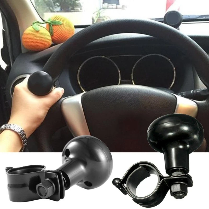1p Truck Heavy Car Duty Anti Slip Steering Wheel Cover Spinner Knob Handle Booster Grip Protective Auxiliary Ball Universal Safe
