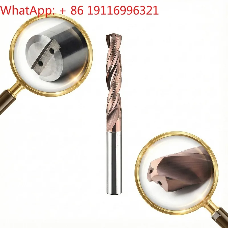 twist drill bit, with cooling holes, black oxide surface treatment, length 118mm, used for stainless steel drilling, 3D, 5D, 8D
