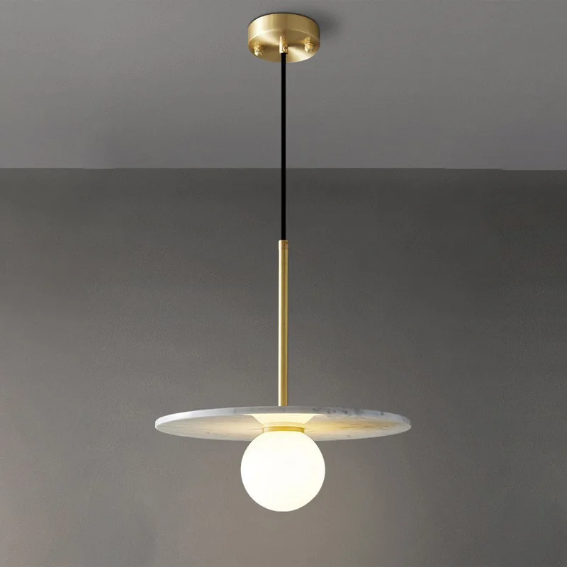 Nordic Modern Marble Hardware Pendant Lights Coffee Shop Bar Kitchen Table Restaurant Bedroom Bedsides Hanging Lamp LED Lighting