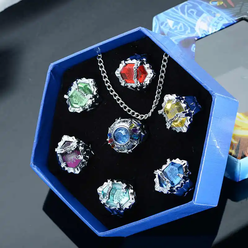 Anillos de Moda de Anime Katekyo Hitman Reborn Vongola, Anillos de Aleación, Collar con Colgante, Accesorios de Cosplay, Regalos para Hombres y Mujeres