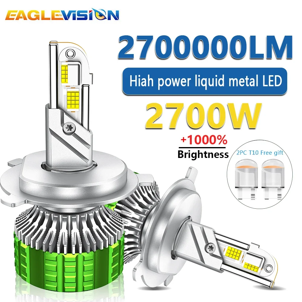 EAGLEVISION-faro Led de alta potencia, 2700W, 2700000LM, Canbus, 12v, 24v, HB3, HB4, 9012, H1, H4, H7, H11, H13