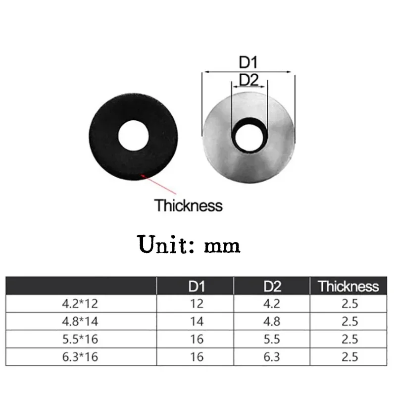 30-50pcs M4.2/M4.8/M5.5/M6.3 Composite Waterproof Gasket 304 A2-70 Stainless Steel Anti-loose Anti Slip Washer Waterproof gasket