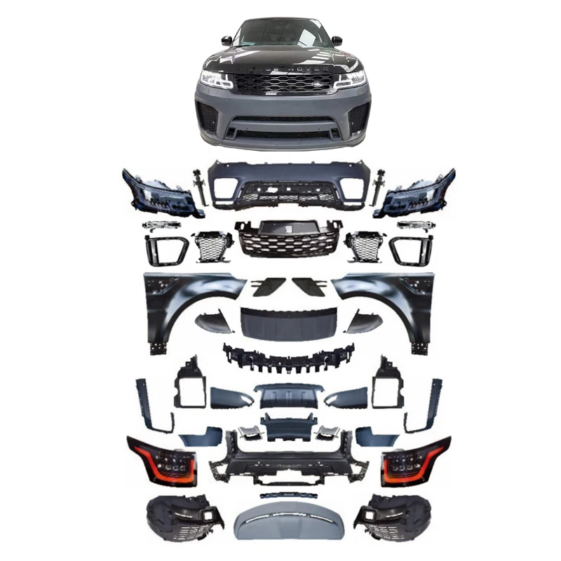

2014-2017 for Range Rover Sport Bodykit Upgrade for 2018-2022 New Condition Car Front Bumper Lip LED Headlights and Taillights