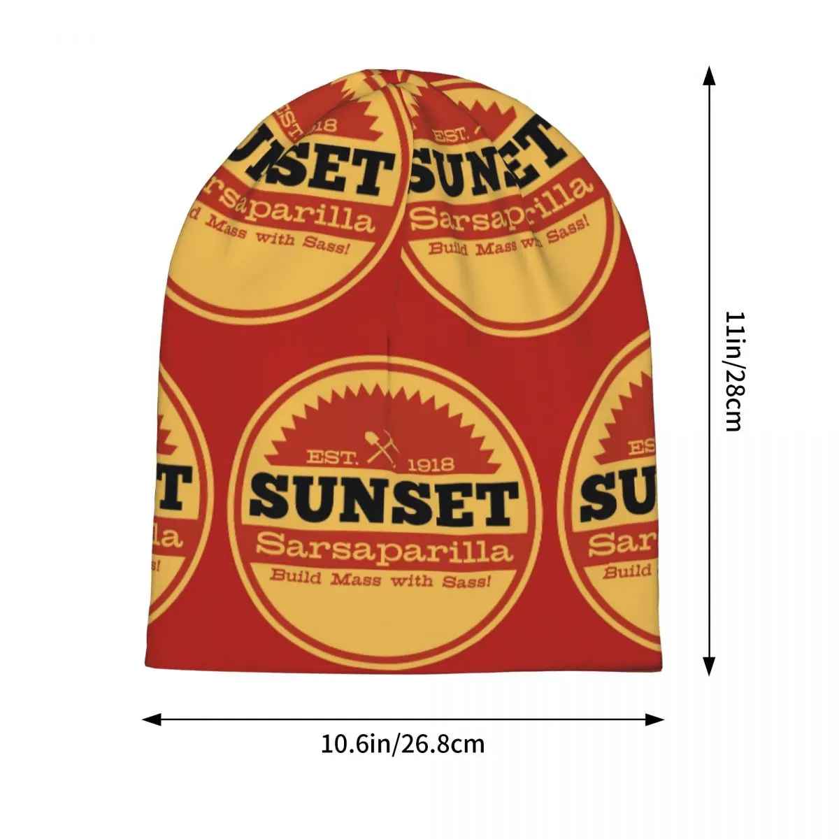Vintage Sunset Sarsaparilla Logo Warm Knitted Cap Hip Hop Bonnet Hat Autumn Winter Outdoor Beanies Hats for Men Women Adult