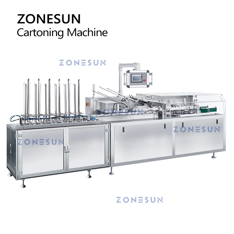 ZONESUN Horizontal Automatic Carton Packaging Machine Sucker Feeding Cosmetic Bottle Tube Packing Hand Cream ZS-BP130D