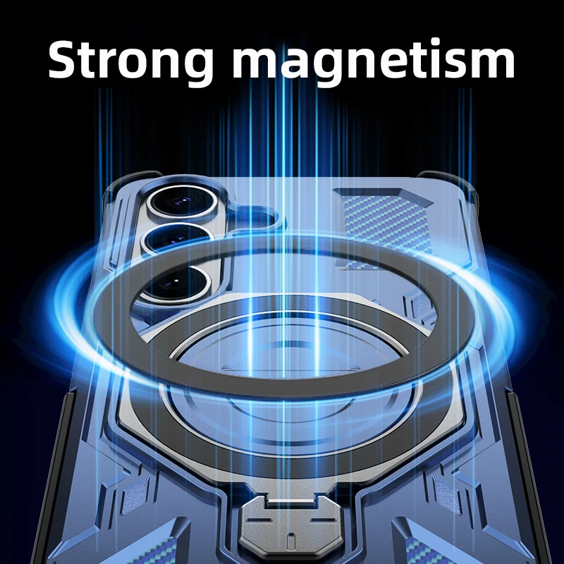 Hard Case for Samsung Galaxy A17 A57 A37 5G A56 A55 A16 S26 Ultra S25 FE Magnetic Phone Case with Kickstand