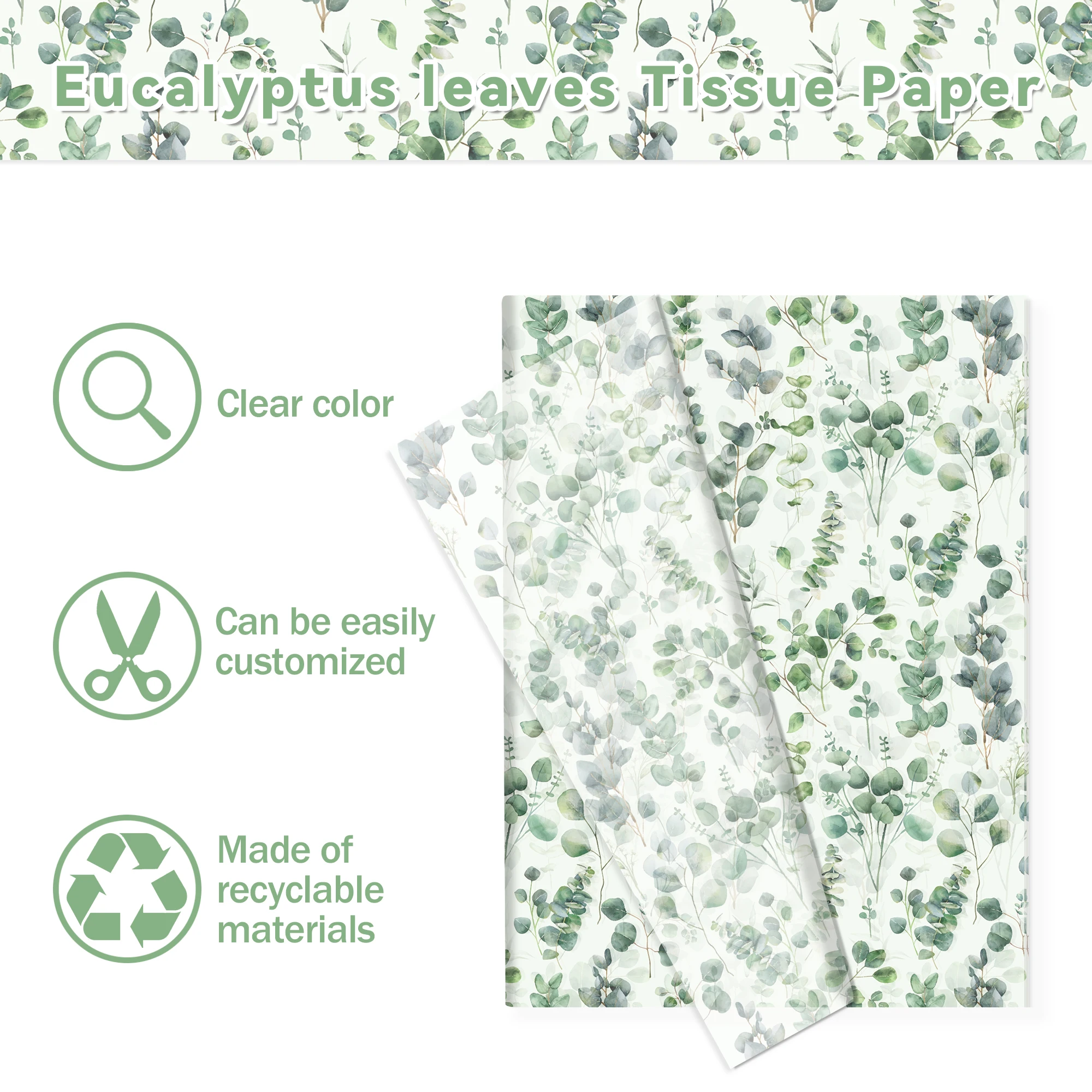 20/50 stücke Eukalyptus Blätter Seidenpapier Schnee Birne Papier Geschenkverpackung Verpackung Papier Geburtstag Hochzeit Party Dekoration Lieferungen – Detail 9