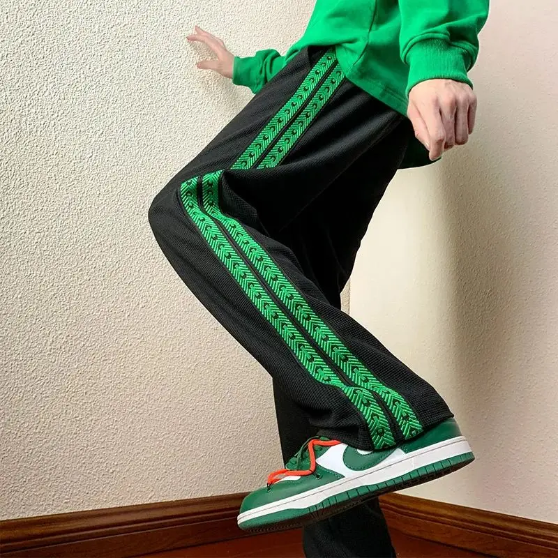 

Autumn Spring 2024 Patchwork Sweatpants Streetwear Jogg Straight Leg Casual Pants Youthful Vitali Sle Eighteen Length
