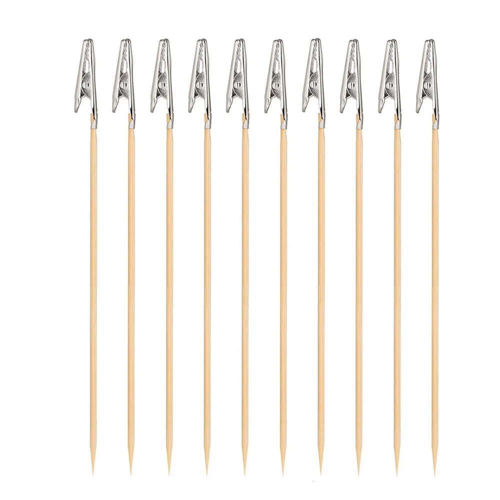 10/20PCS Metal Rubber Model Painting Stand Updated Design Detachable Alligator Clip Stick Modeling Tools Long-tailed Wood Stick