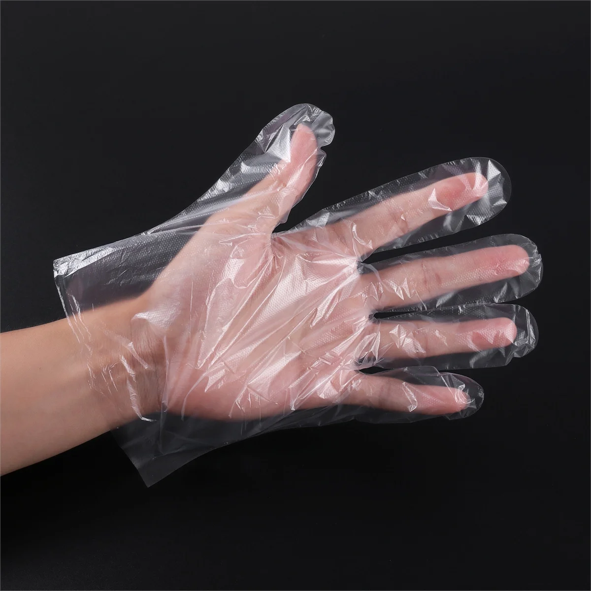 

400pcs Pe Large For Food Processing Hair Dyeing Industrial Cleaning Kitchen Use Food Disposable Gloves Plastic Disposable Gloves