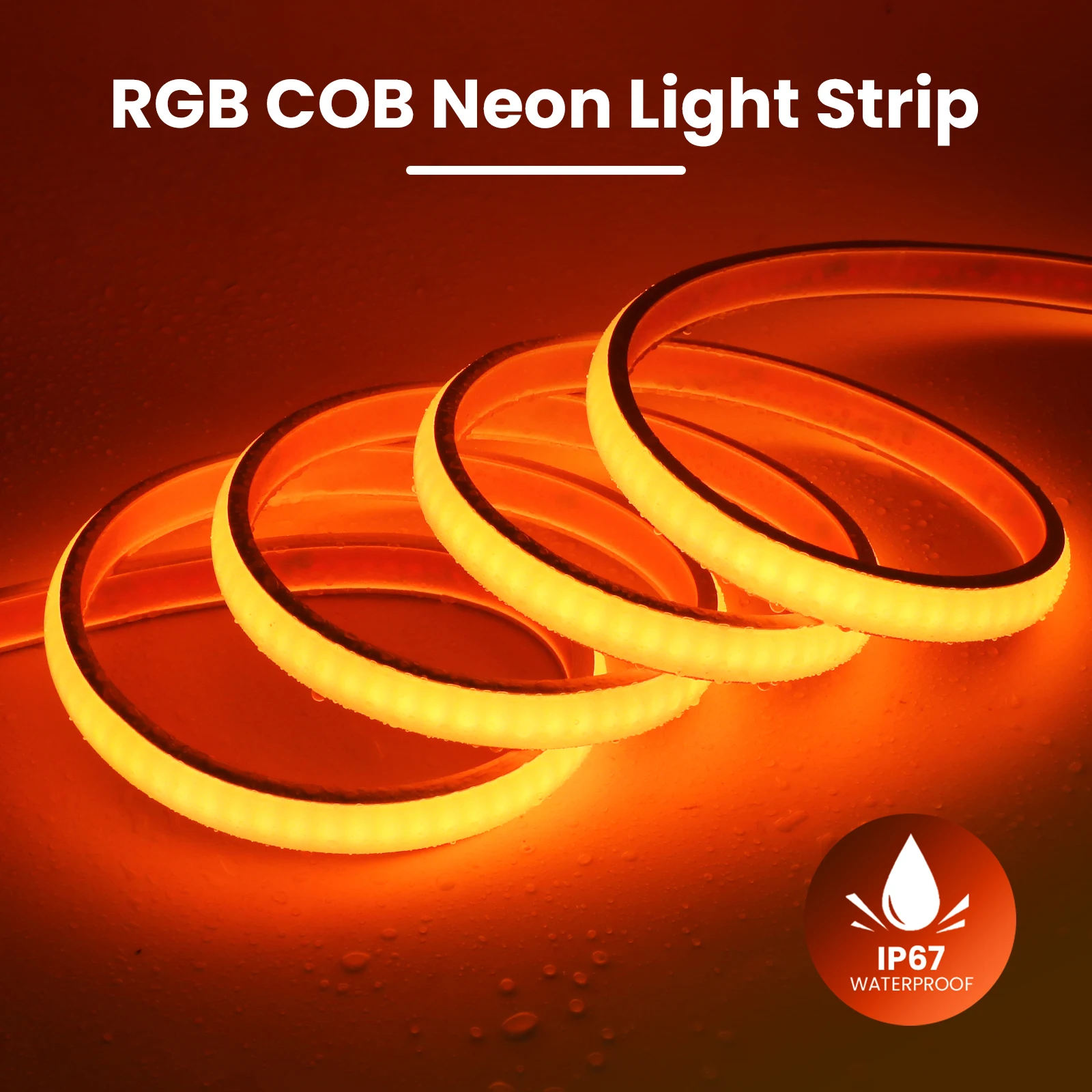 

12 В 24 В RGB COB Неоновая лента 576 светодиодов/м Гибкая силиконовая трубка Светодиодная лента IP67 Водонепроницаемое освещение для домашнего сада