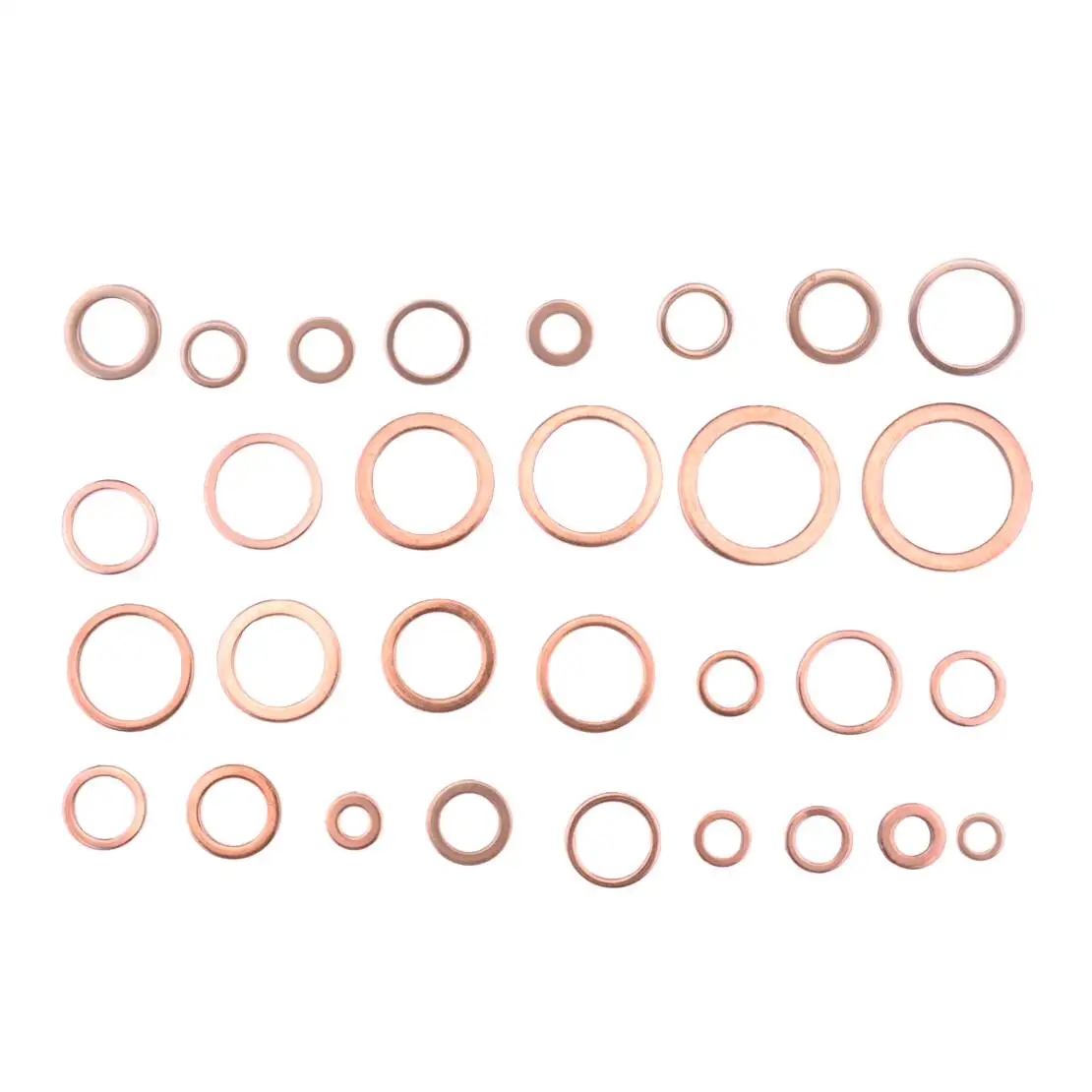 LETAOSK 568Pcs New Copper Crush Washer Gasket Set Metric Flat Ring Seal Assortment Kit 30Size