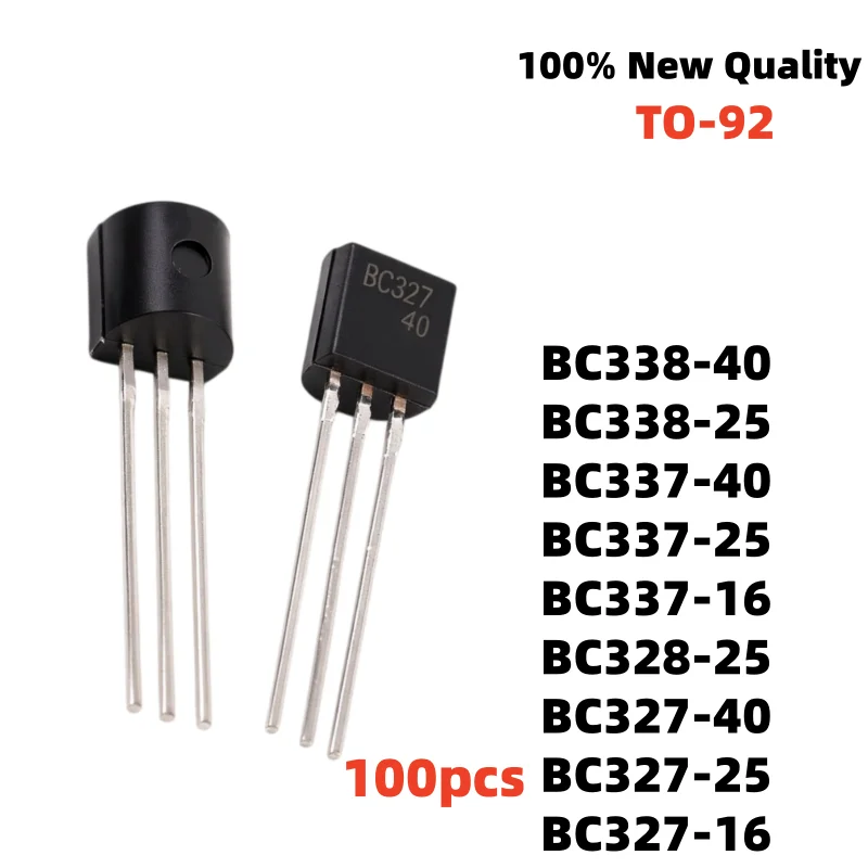 New and Original 100pcs BC327-40 BC328-25 BC337-25 BC337-40 TO-92 BC338-40 BC327-16 BC327-25 BC337-16 BC338-25 Good Product