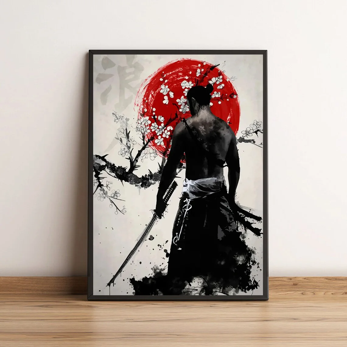 Vintage Japanese Samurai Black And White Warrior Figures Poster And Prints Wall Art Pictures Living Room Bedroom Decor Gifts