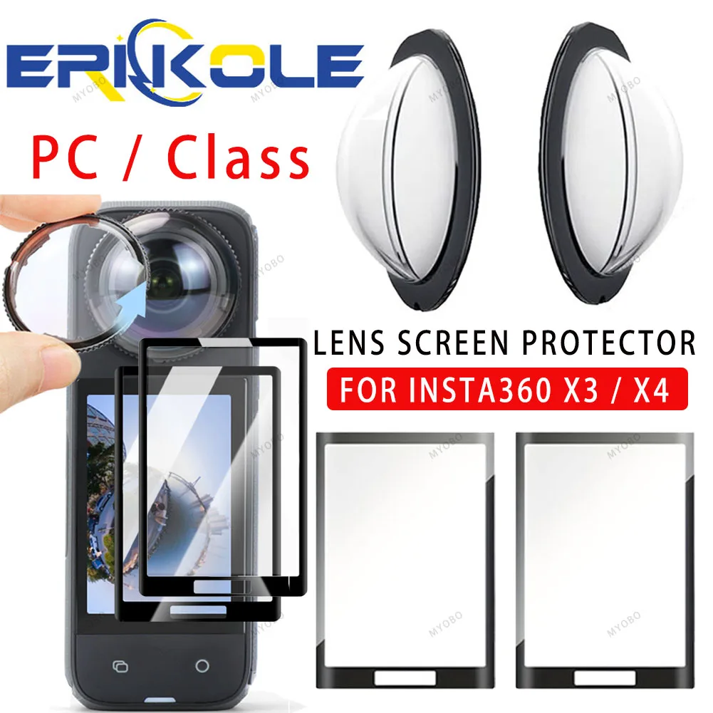 

Lens Guard Cap Screen Protector Kit for Insta360 X4 Optical Glass Lens Protector Cap Cover for Insta 360 X4 X3 Accessories