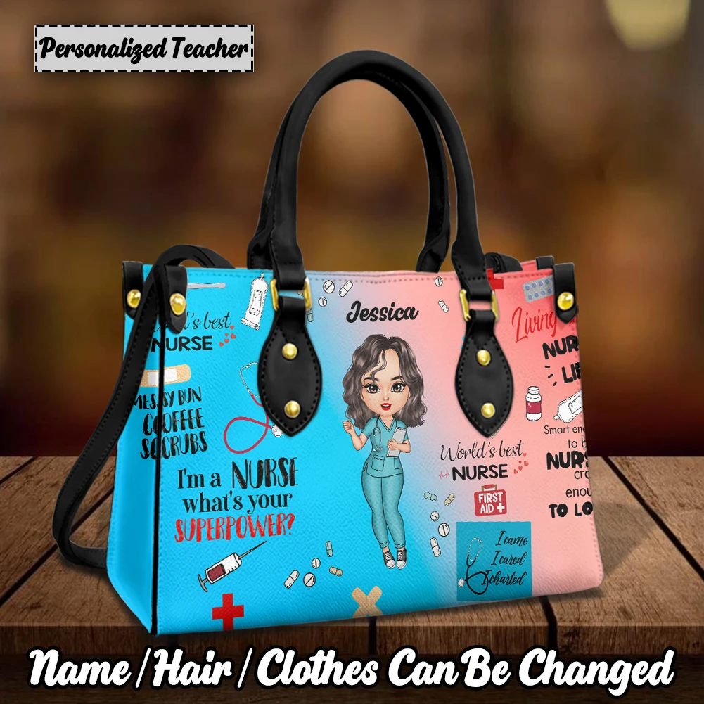 Brand Designer Handbag Personalized Nurse Leather Top-Handle Shoulder Bag Gift for Nurses Doctors Women Commuting Messenger Bags